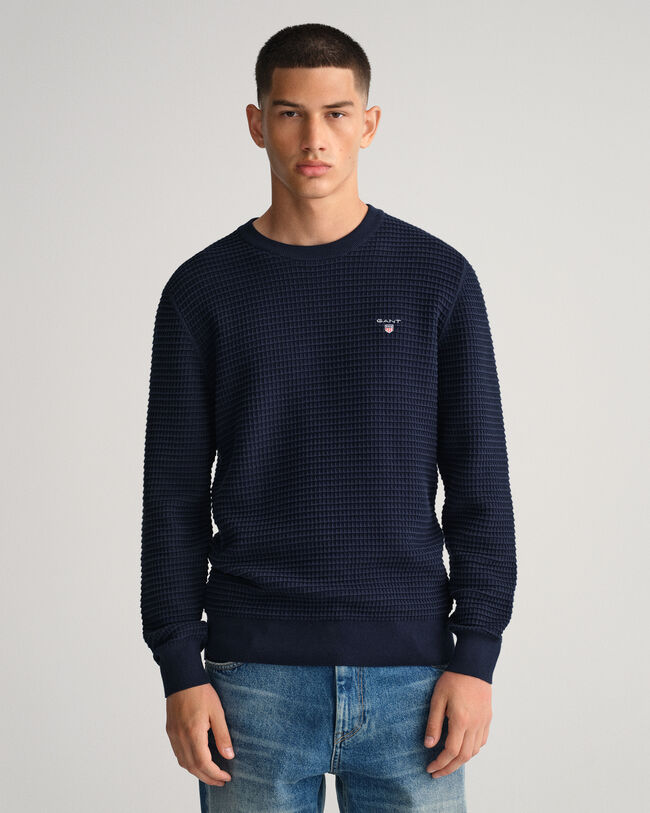 Jersey de cuello redondo y algod&oacute;n Texture