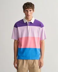 Rugger de manga corta con rayas en bloque Retro