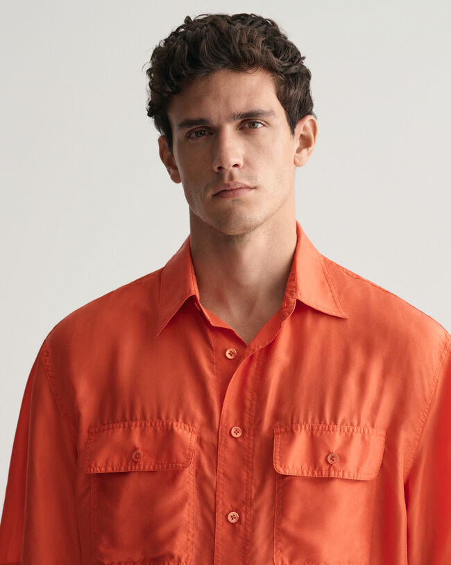 Camisa Relaxed Fit de manga corta Washed Silk