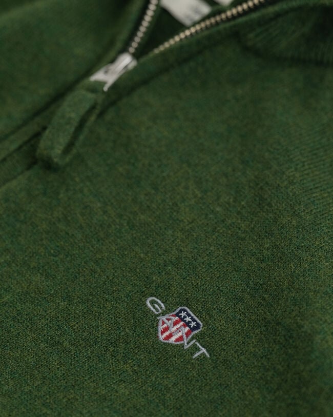 Jersey de lana de oveja muy fina con media cremallera