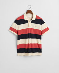 Polo de piqué de rayas en bloques