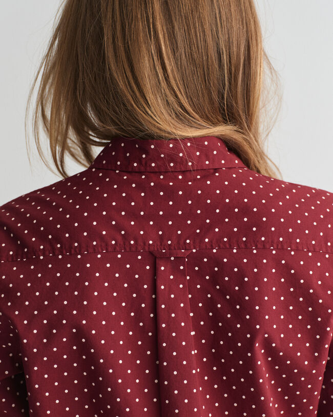 Camisa Regular Fit en gasa de algod&oacute;n con estampado de lunares