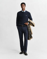 Jersey de cuello redondo y punto de ochos finos