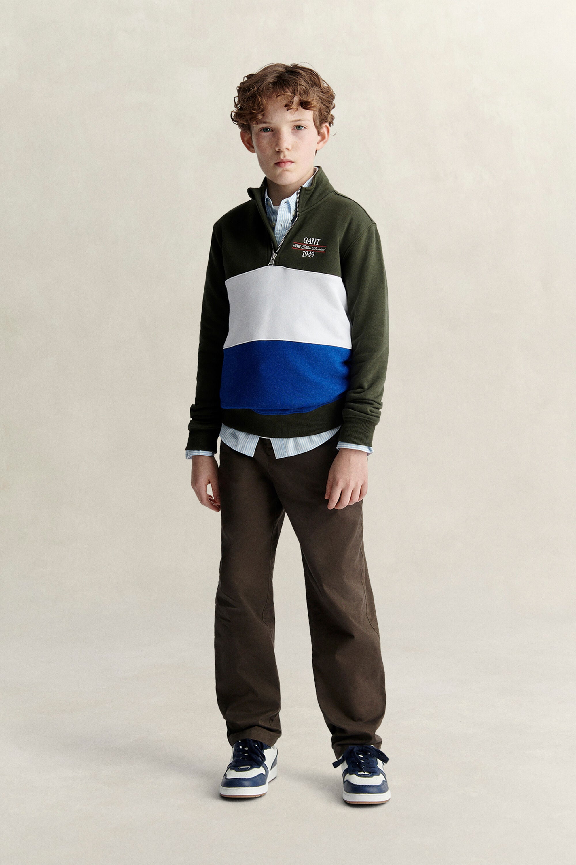Sudadera con media cremallera y bloques de color Teen Boys