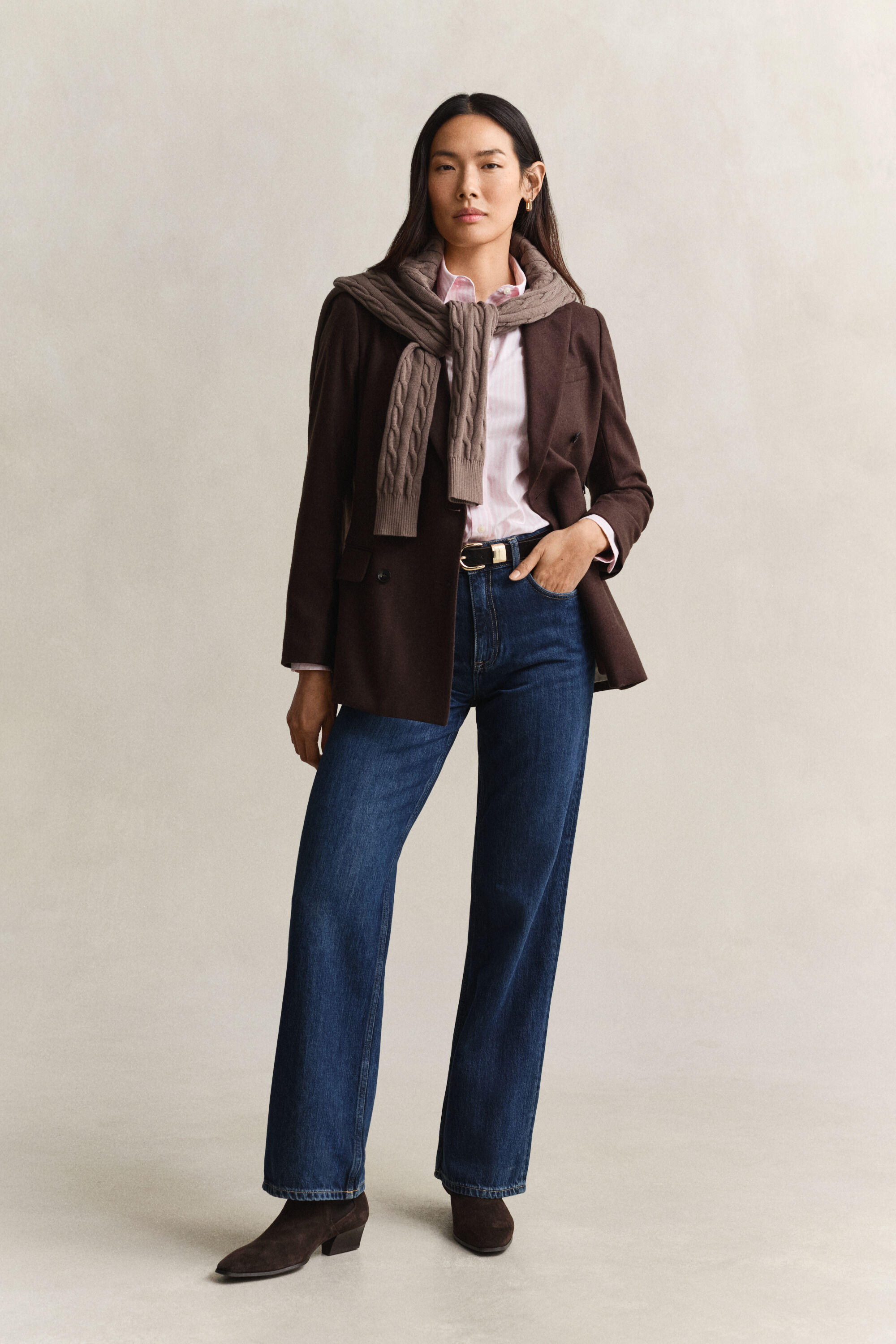 Camisa Regular Fit clásica de popelina a rayas