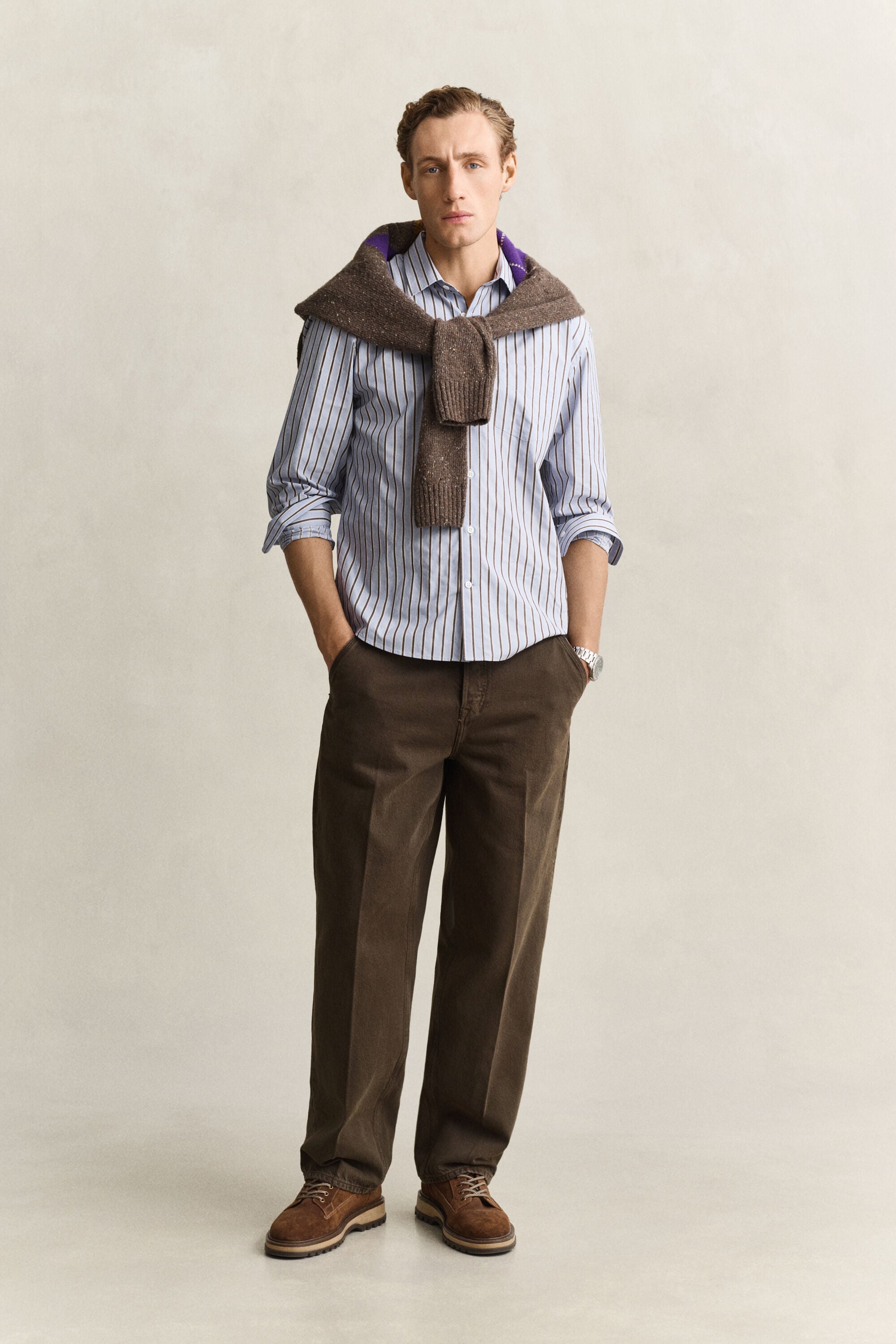 Camisa de rayas con textura labrada