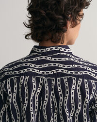 Camisa Regular Fit en gasa de algodón Chain Print