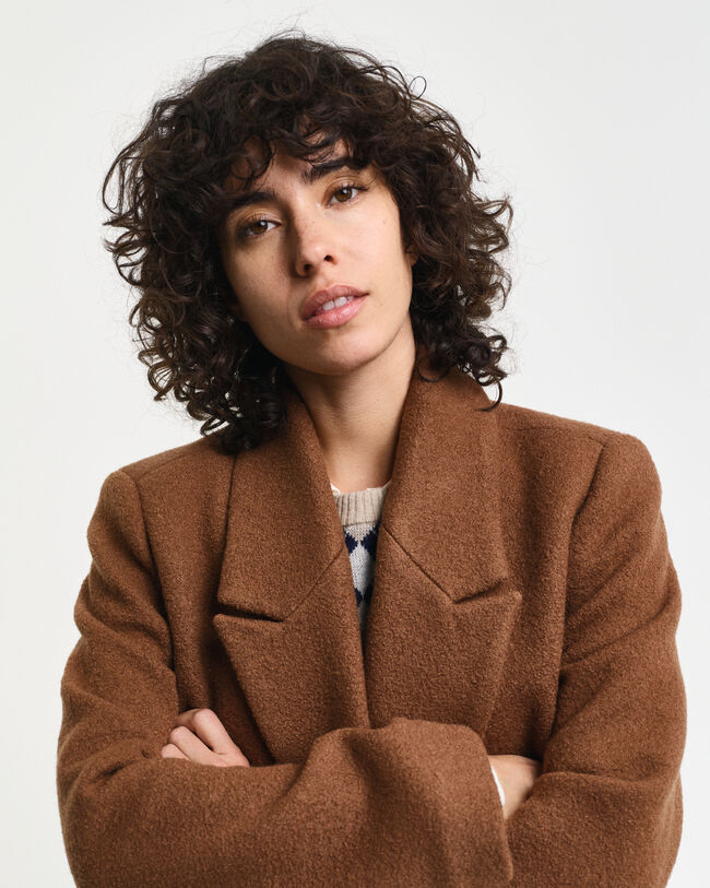 Abrigo cruzado con textura