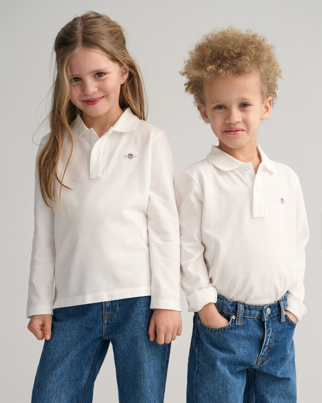 Polo de piqu&eacute; de manga larga Shield Kids