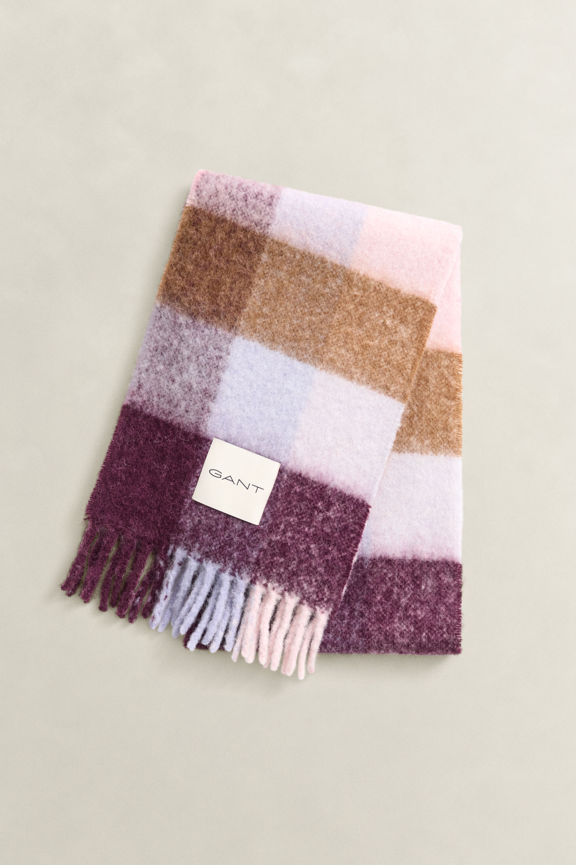 Bufanda de lana de alpaca con diseño de cuadros
