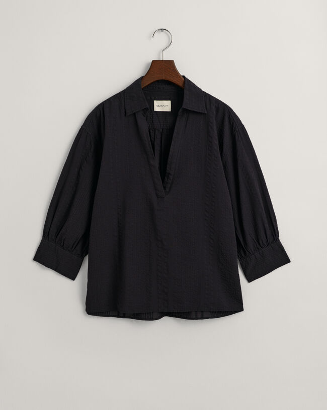 Camisa Relaxed Fit a rayas Seersucker Popover