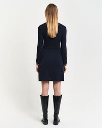 Vestido de punto con canalé en contraste