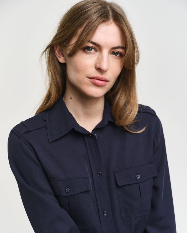 Vestido camisero con bolsillo