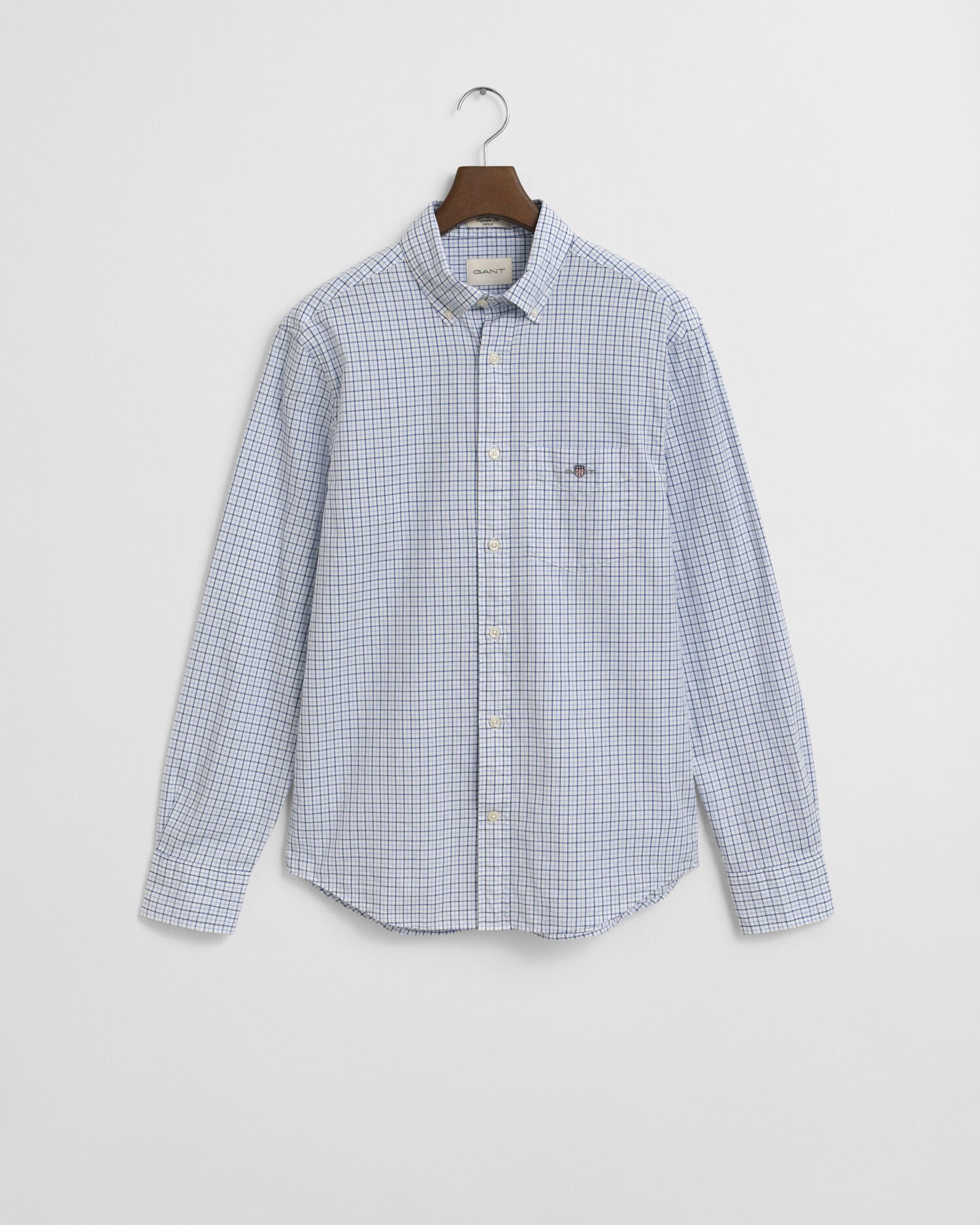 Camisa Regular Fit clásica de popelina a cuadros pequeños