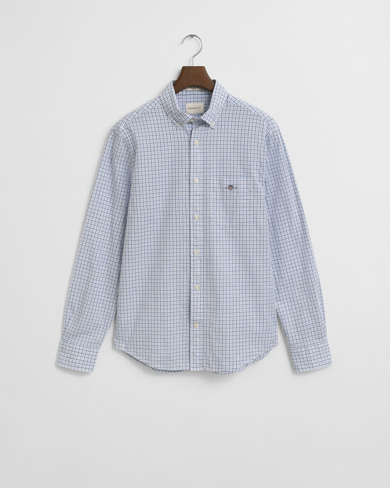 Camisa Regular Fit clásica de popelina a cuadros pequeños