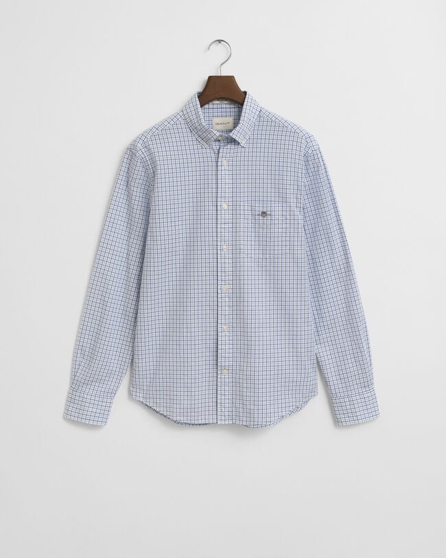 Camisa Regular Fit clásica de popelina a cuadros pequeños