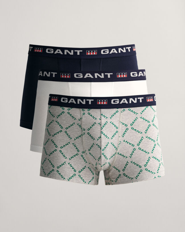 Paquete de tres b&oacute;xers con estampado GANT