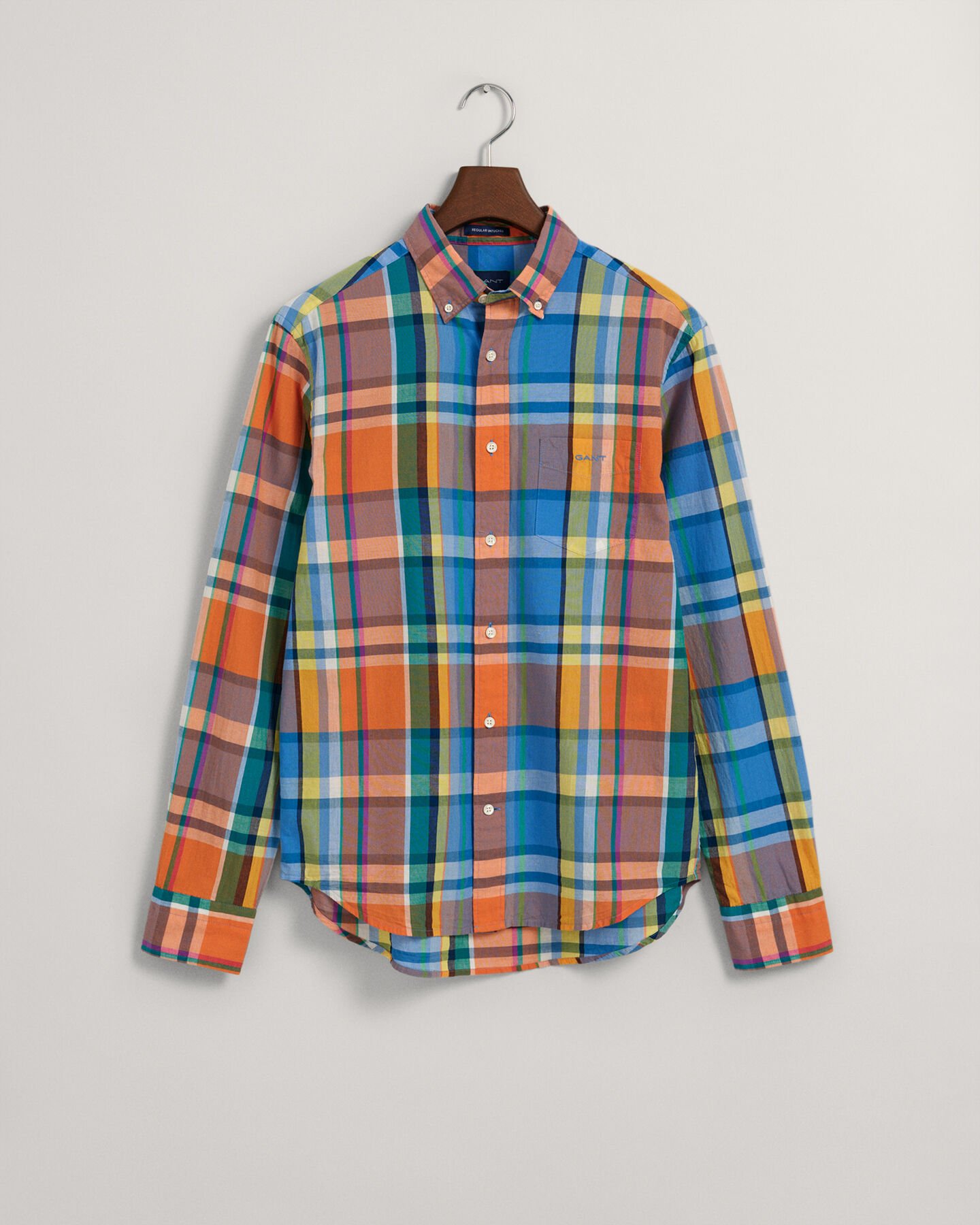 Camisa Regular Fit de madrás de colores
