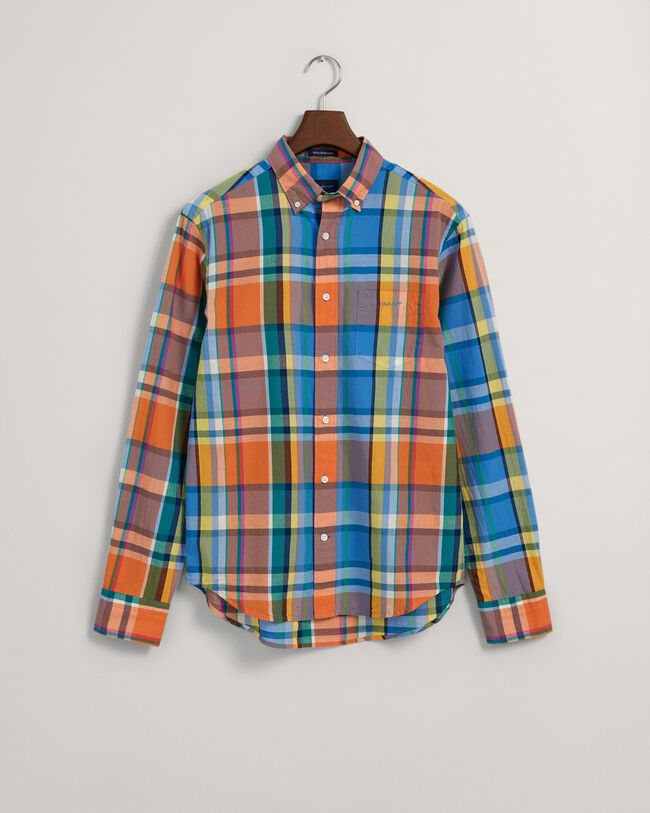 Camisa Regular Fit de madrás de colores