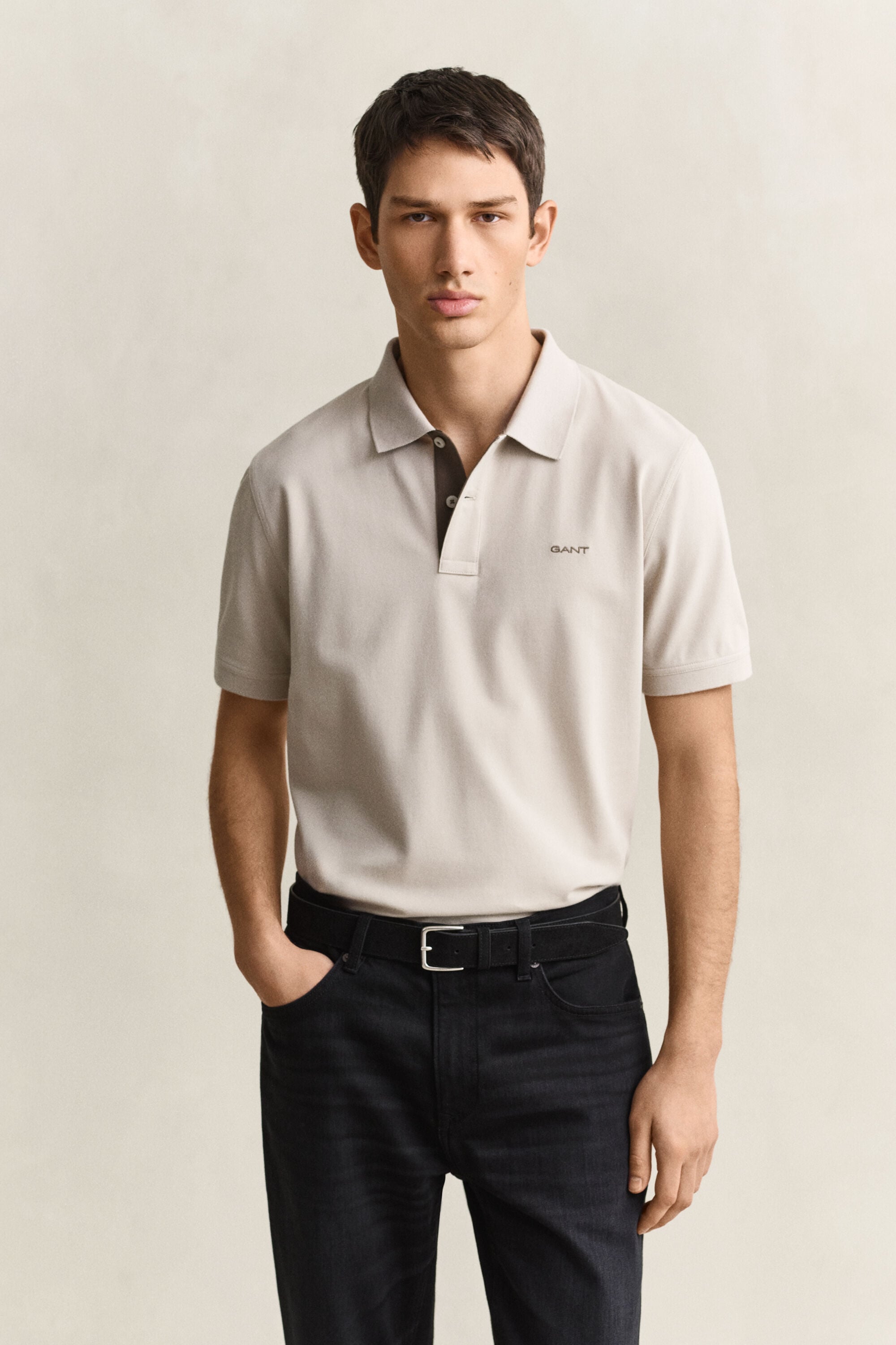 Polo de piqué en contraste