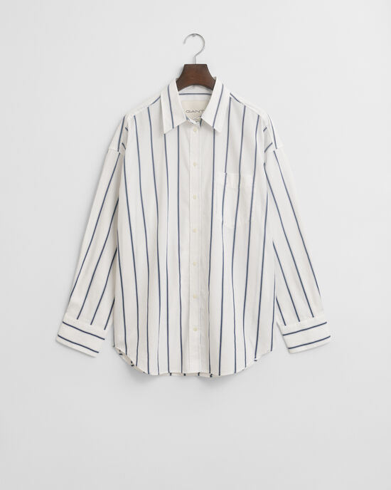 Camisa de popelina clásica a rayas oversize