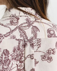 Camisa Regular Fit en gasa de algodón con estampado de árboles