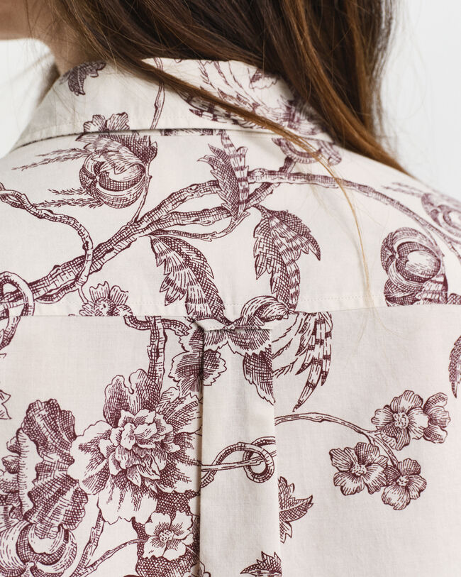 Camisa Regular Fit en gasa de algodón con estampado de árboles