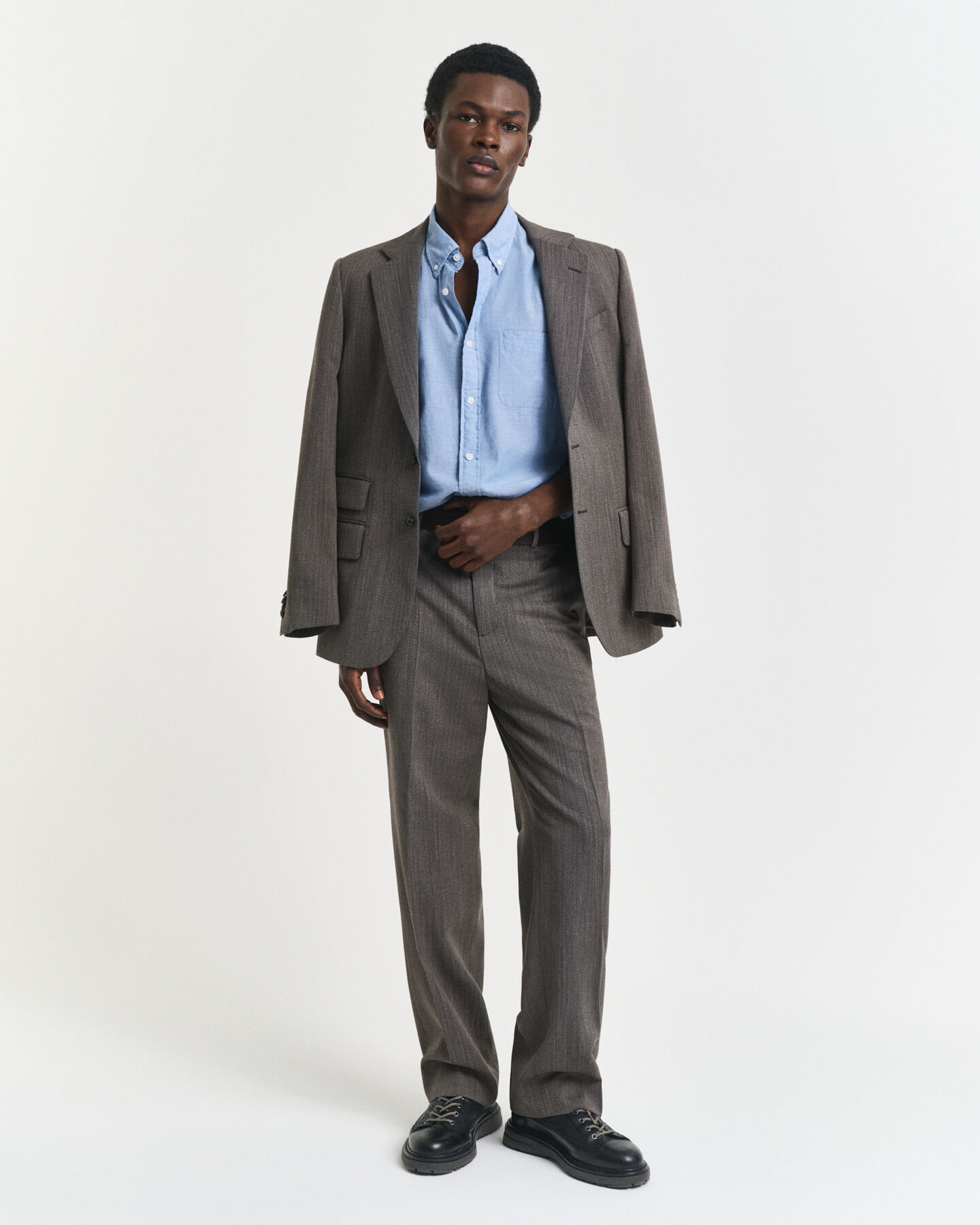 Camisa Relaxed Fit de cambray añil