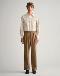 Pantalones de traje de franela con pernera ancha