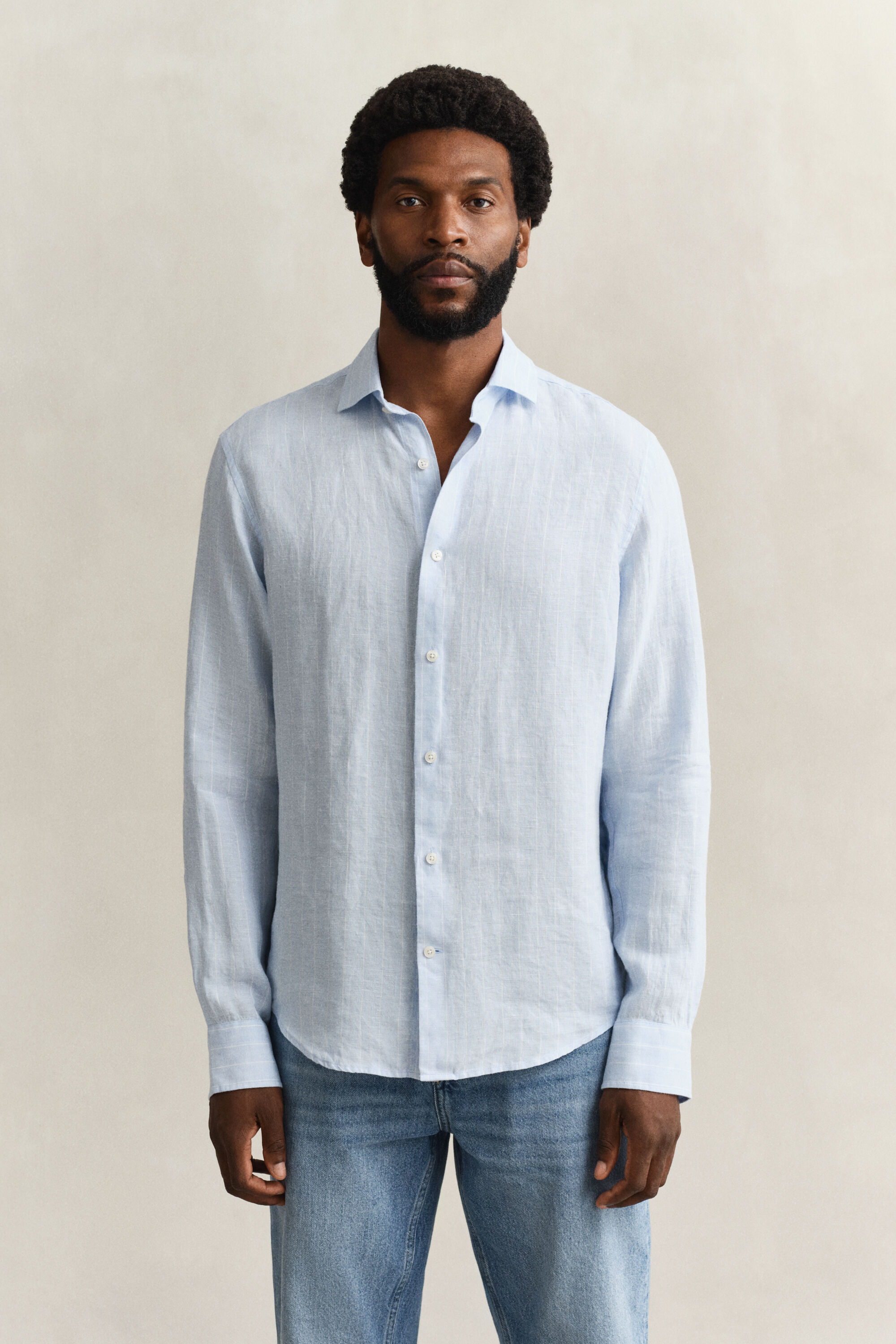 Camisa de lino a rayas