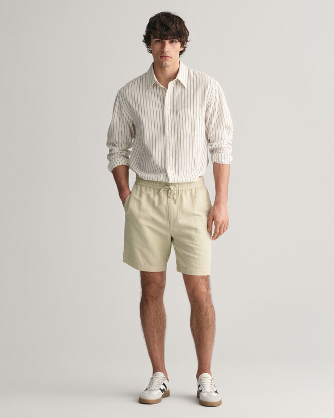 Pantalones cortos de lino y algod&oacute;n