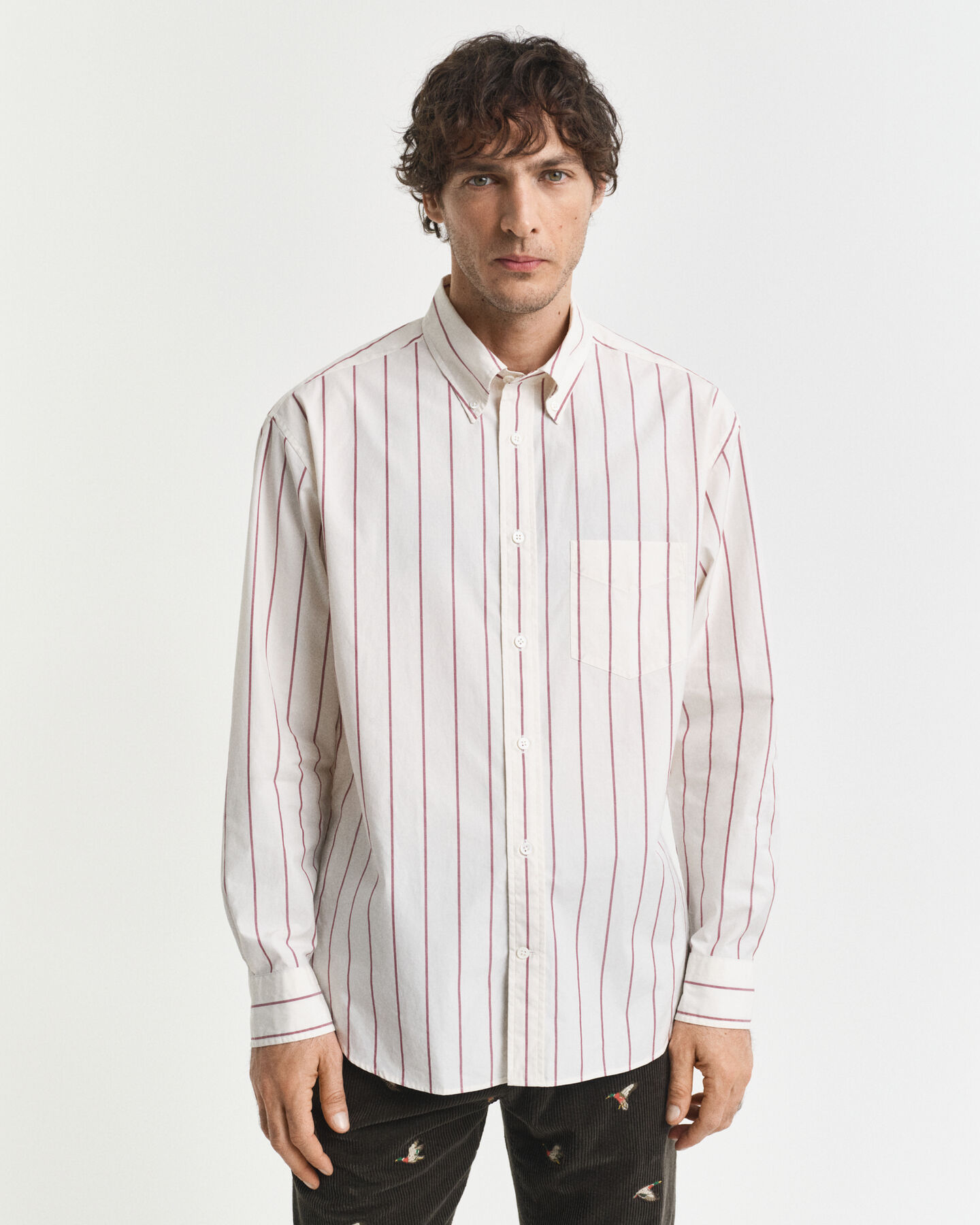 Camisa Relaxed Fit Heritage Poplin a rayas