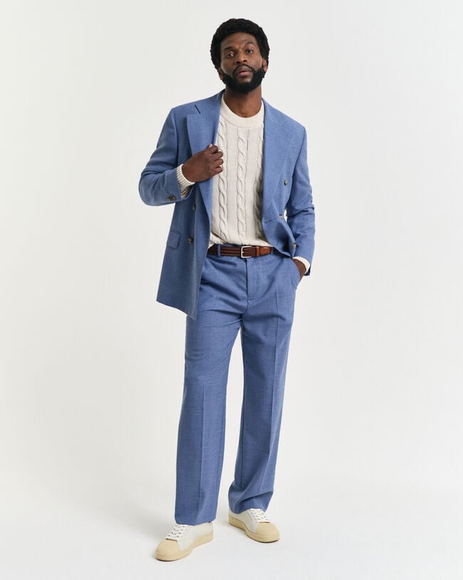 Pantalones de traje Relaxed Fit de lana moulin&eacute;