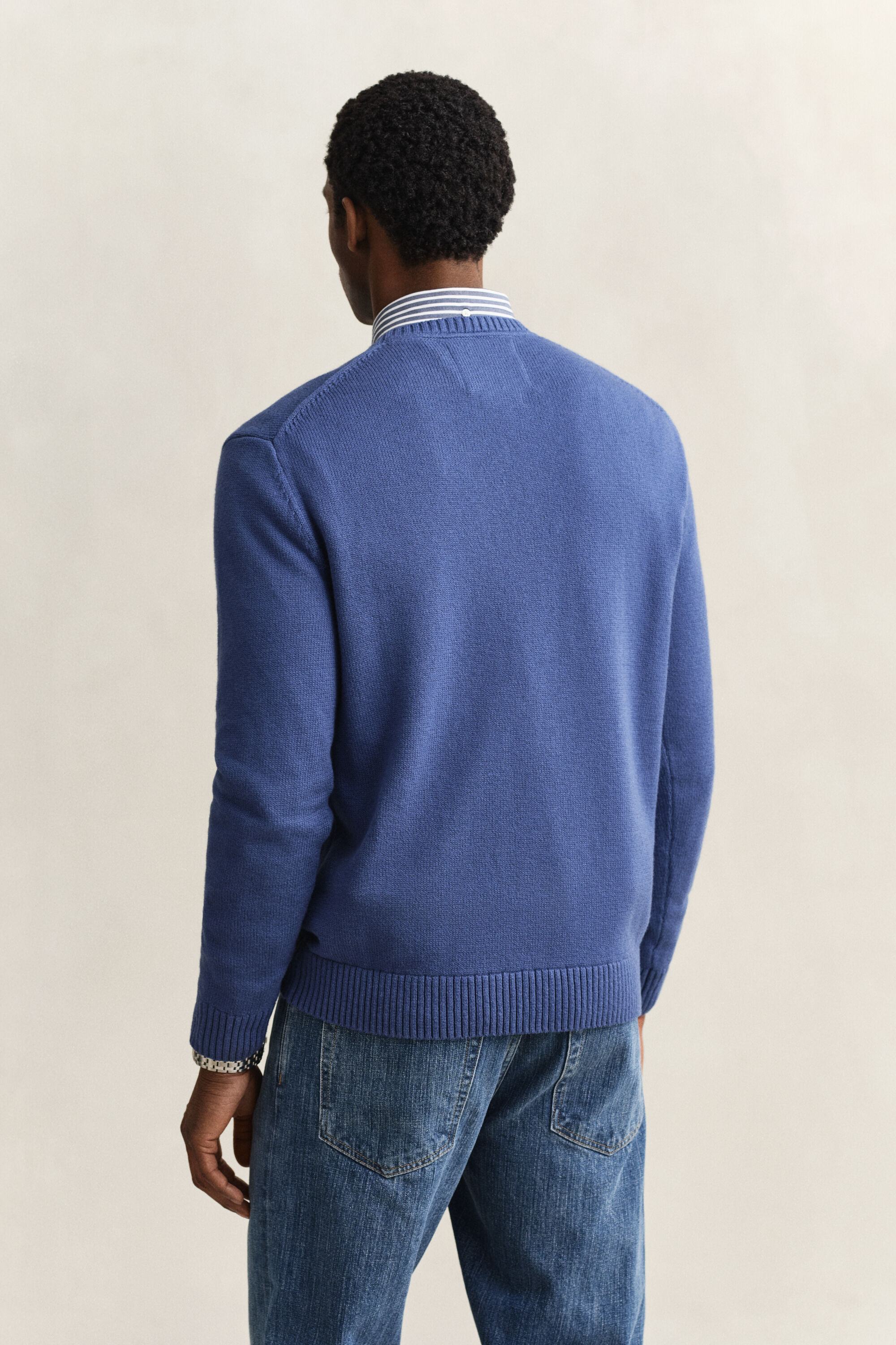 Jersey de cuello redondo en mezcla de algodón