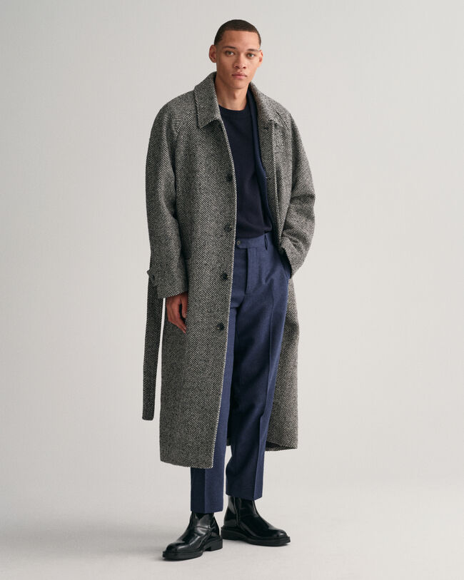 Pantalones con dise&ntilde;o de espiga ajustados en el bajo