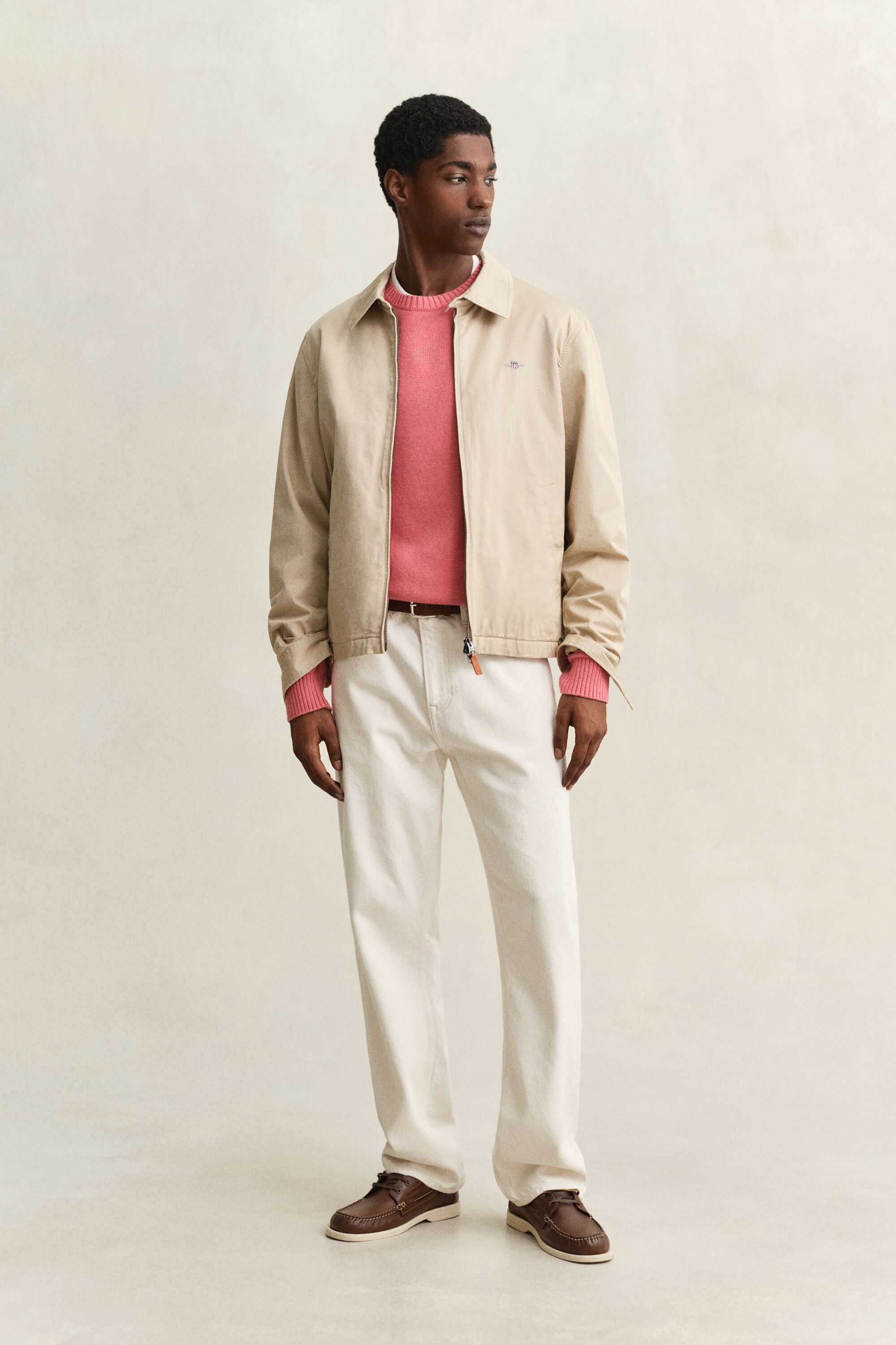 Jersey de cuello redondo en mezcla de algodón