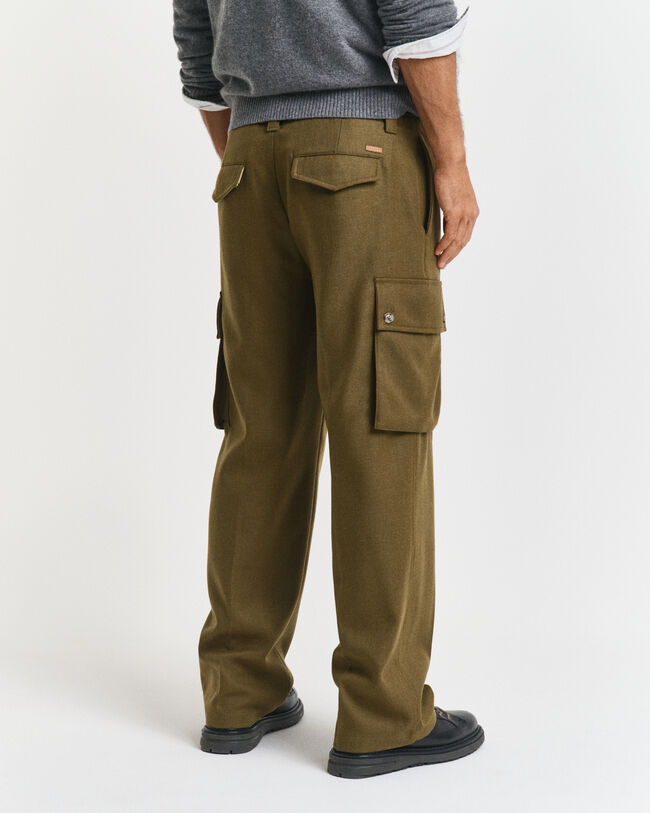 Pantalones cargo Relaxed Fit en mezcla de lana