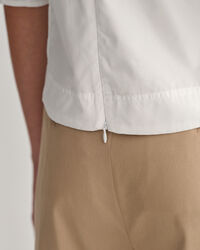 Top con cuello de pico y manga globo