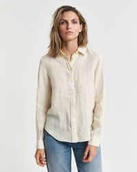 Camisa Regular Fit de lino a rayas