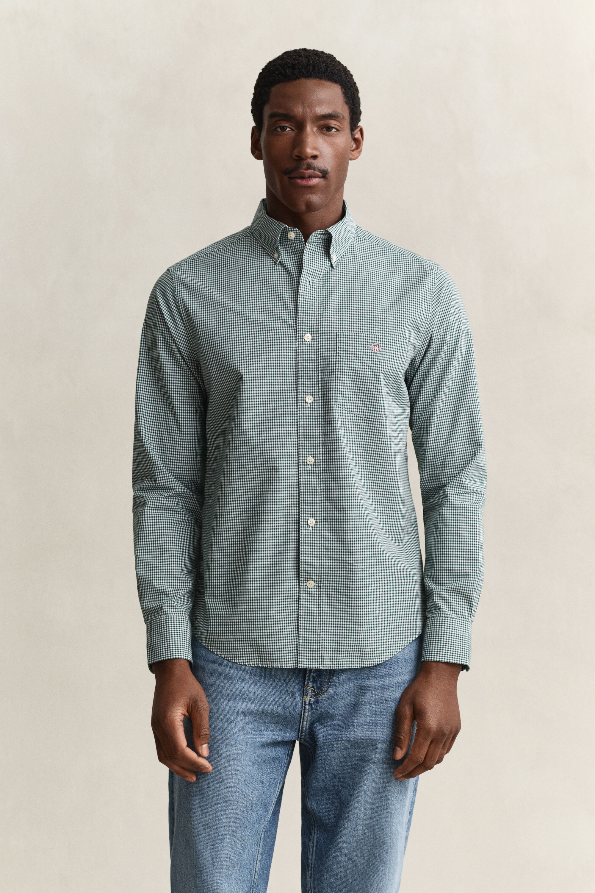 Camisa clásica de popelina de cuadros Vichy
