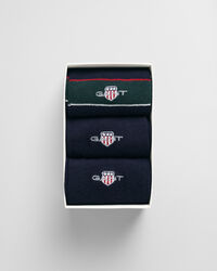 Caja de regalo con tres pares de calcetines a rayas Shield Tie