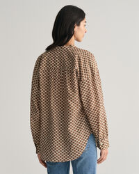 Blusa de seda y algodón con estampado Monogram