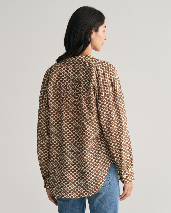 Blusa de seda y algodón con estampado Monogram