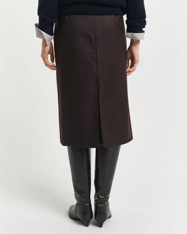 Falda midi de tubo en mezcla de lana