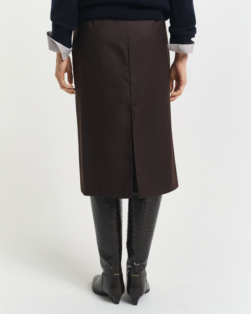 Falda midi de tubo en mezcla de lana