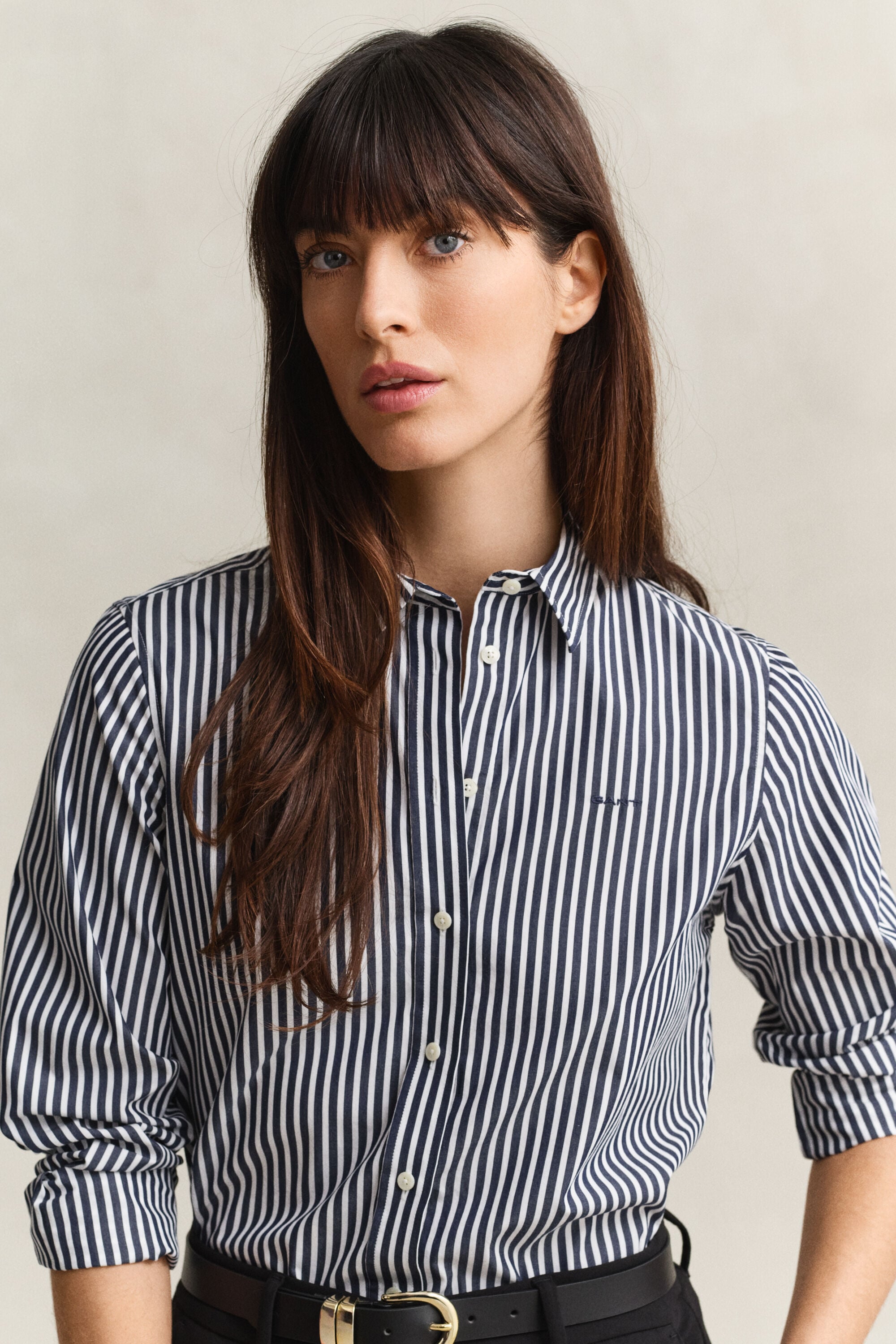 Camisa de popelina Regular Fit clásica de rayas
