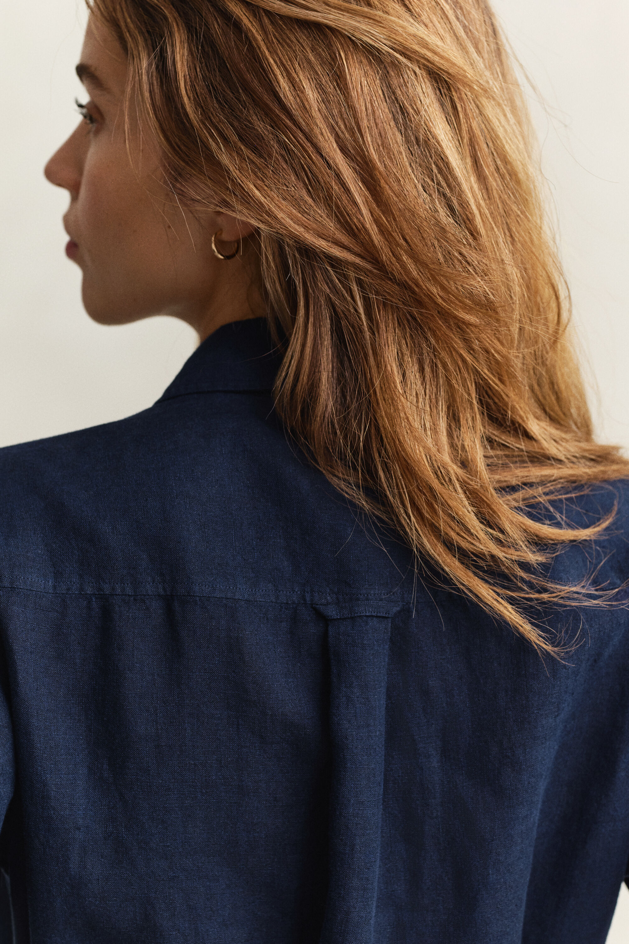 Vestido camisero de lino