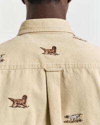 Camisa Relaxed Fit de sarga bordada