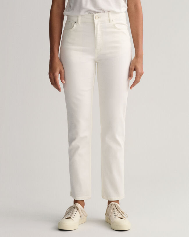 Vaqueros tobilleros Slim Fit blancos