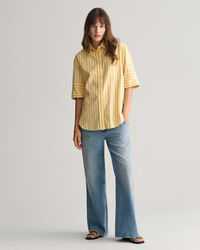 Camisa Relaxed Fit de manga corta Luxury Oxford a rayas